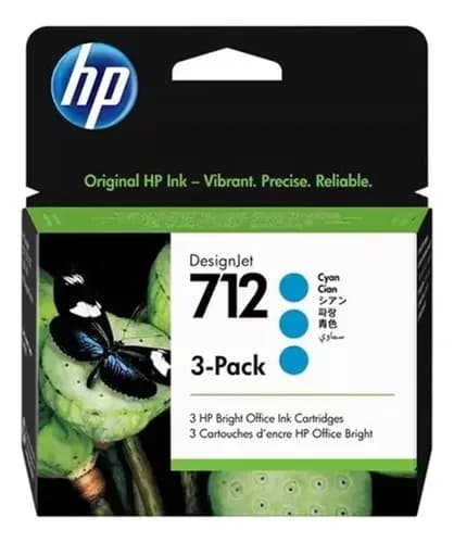 Combo 3 Cartuchos Hp Original 712 Cian T210 T230 T250 T630