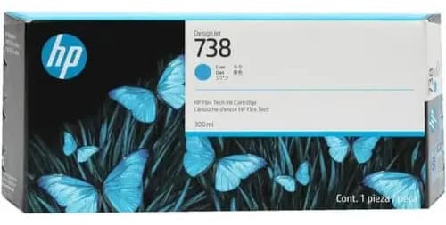 Cartucho De Tinta Hp 738 Designjet Cian De 300 Ml