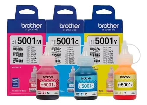 Brother Combo X3 De Tintas Bt5001 Cian Magenta Amarillo Amarillo, Magenta, Cian