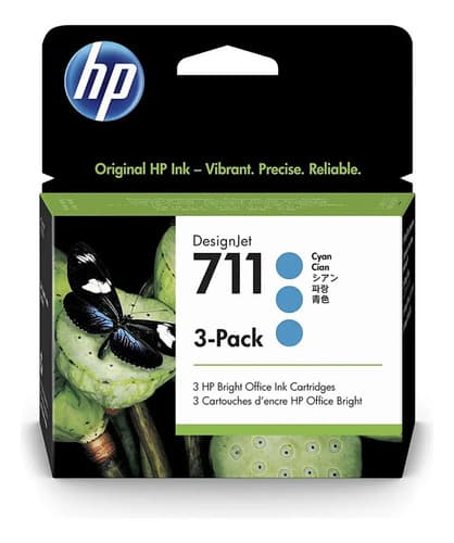 Pack X3 Cartuchos Hp 711 Cyan Cz134a 29ml Cada Uno Cian
