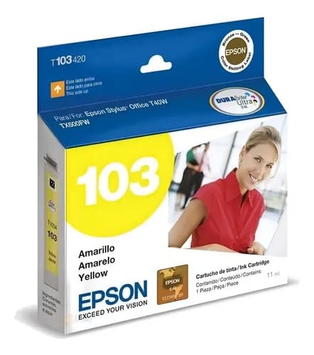 Cartucho Epson T103 Amarillo T1110 T40w Tx515fn Tx600fw
