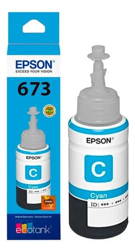 Botella Tinta Epson T673 70 Mlt. Diferentes Colores Cian