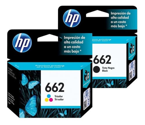 Combo Kit De Cartuchos Hp 662 Advantage Tricolor + Negro