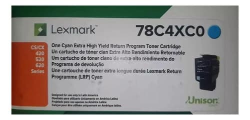 Toner Lexmark 78c4xc0 Cs420 Cs520 Cs620 Cx420 Cx520 Cx620 Tinta Cian