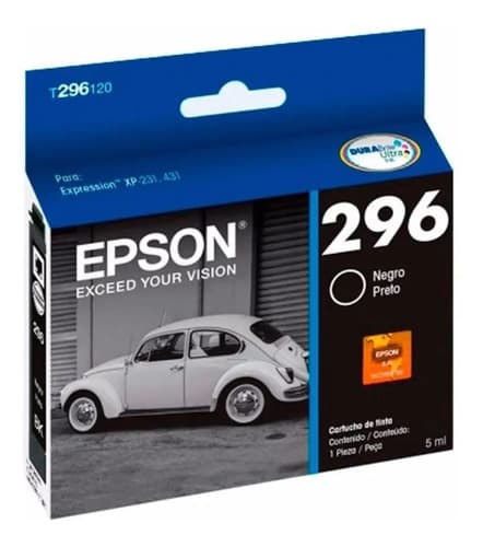 Cartucho Epson T296 Negro T296120  Xp231 231 Xp431 431 296