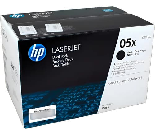 Toner Hp 05x Dual Pack Ce505xd Alta Capacidad P2055 Original Negro