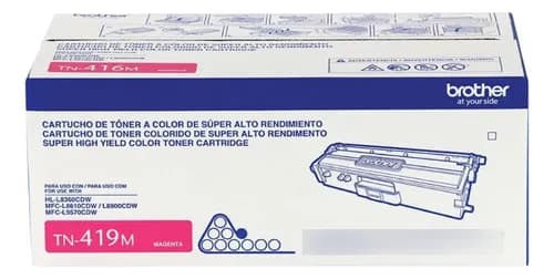 Cartucho De Tóner Tn419m Magenta P/ L8360cdw / L8900cdw. Rendimiento 9000 Páginas Al 5%