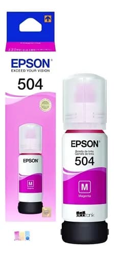 Tinta Epson T504320 L4150 L4160 L6161 L6171 L6191 504 Magent Magenta