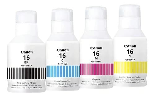 Combo X4 Tintas Canon Gi16 Pixma Negro Cian Magenta Amarillo Bk,c,m,y